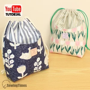 Drawstring Bag with Front Pocket PDF Sewing Pattern ST8829