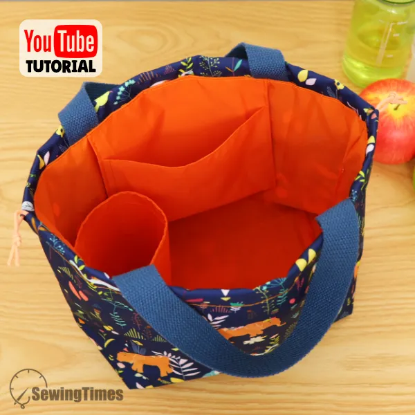 Waterproof Drawstring Lunch Bag PDF Sewing Pattern ST12029