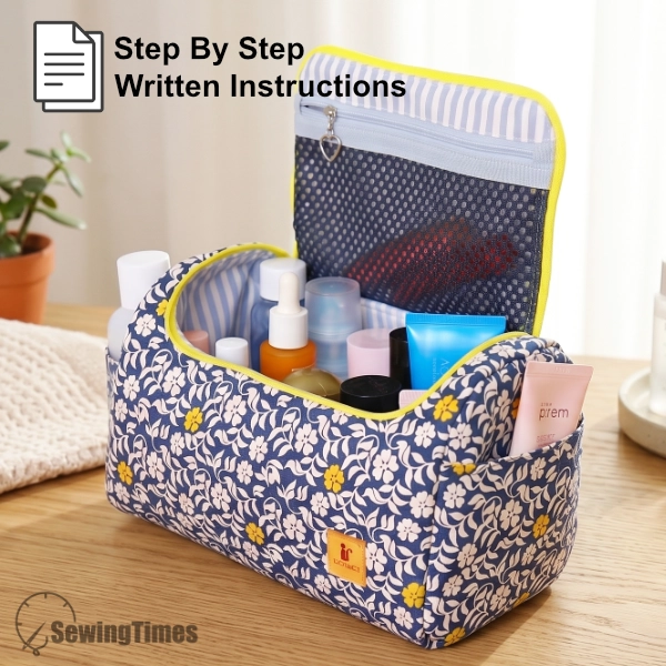 Open-Top Boxy Pouch PDF Sewing Pattern (Instructions Optional)