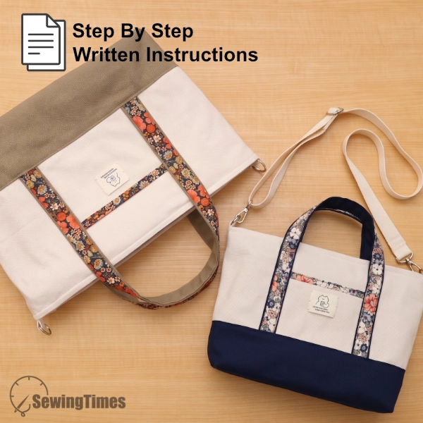SereneToteBag Serene Tote Bag_2 Sizes PDF Pattern with Written Instructions STT0909